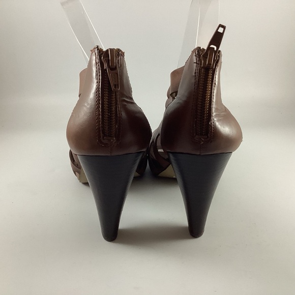 Franco Sarto Women’s Gladiator L-Crest Size 8.5 Light Brown Cone Heel Shoes - Picture 6 of 12